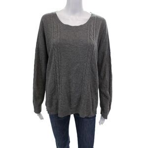 Fine Collection Womens Wool Blend Cable Knit Pullover Sweater Top Gray Size XS/S